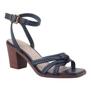 Giani Bernini Women's Renaee Block Heel Woven Strappy Sandals Navy Size 6